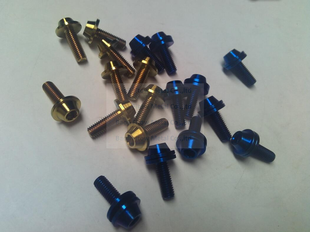 titanium non standard bolt M5*20 blue goden
